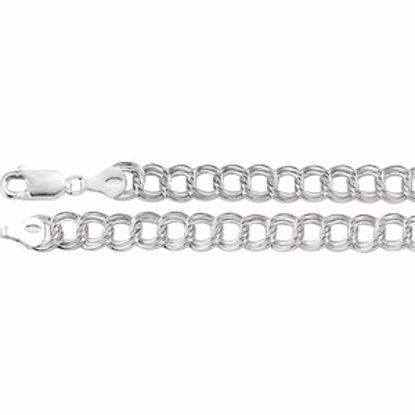 CH436:240093:P Sterling Silver Charm Bracelet 7mm 