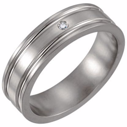 120354:241808:P Titanium .025 CTW Diamond Grooved 6mm Band Size 8.5 