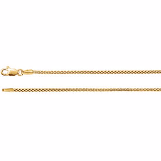 CH520:242110:P 14kt Yellow 1.5mm Hollow Popcorn 20" Chain
