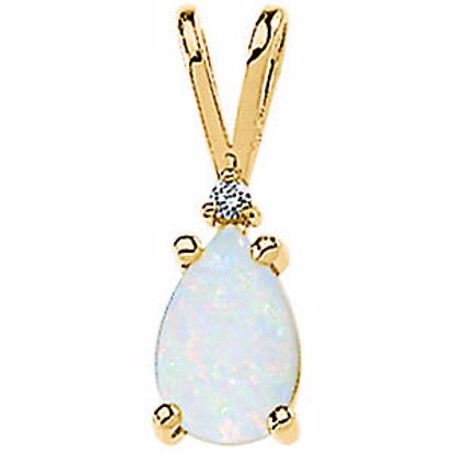 61972:253861:P Genuine Opal Cabochon & Diamond Pendant