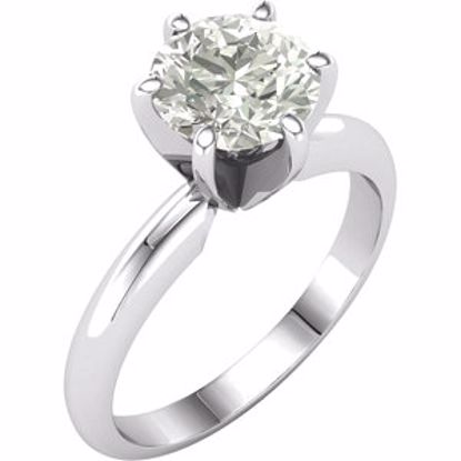 63183:288566:P 14kt White 7.5mm Round 6-Prong Engagement Ring