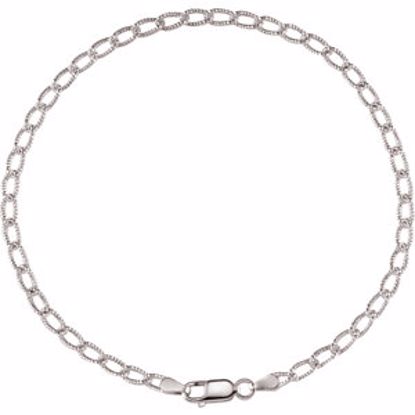 CH571:288543:P Sterling Silver Curb Anklet 3mm 