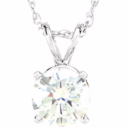 63264:289965:P 14kt White 6.5mm Round Forever Classic™ Moissanite 18" Necklace