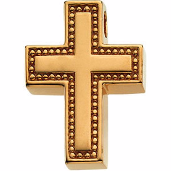 R41197:296519:P 18kt Yellow Cross Pendant