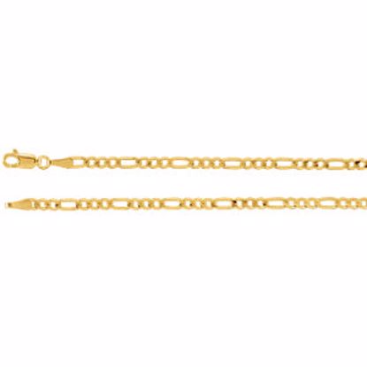 CH9:31942:P 14kt Yellow 3mm Solid Figaro 18" Chain
