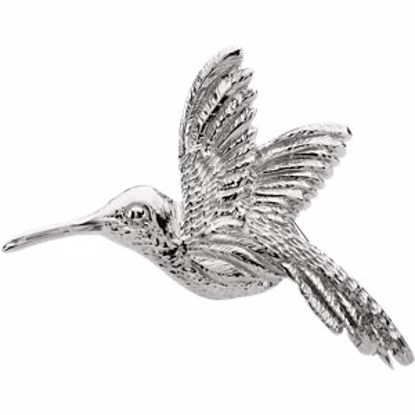 8554:34082:P 14kt White 27x25mm Hummingbird Brooch
