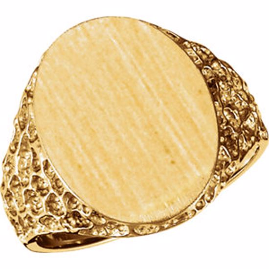 9443:34883:P 10kt Yellow 19x15mm Men's Signet Ring