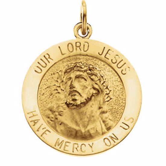 R5041:63244:P 14kt Yellow 18.25mm Round Our Lord Jesus Medal