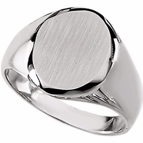 9463:64374:P 14kt White Men's Signet Ring