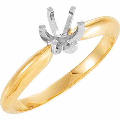 140309P:57724:P 14kt Yellow & Platinum 5-5.3mm Round 6-Prong Heavy Solitaire Ring Mounting