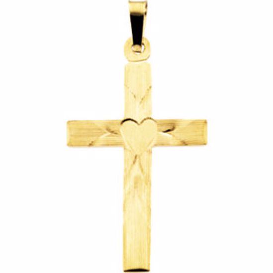 R16154:66932:P Cross with Heart Pendant 