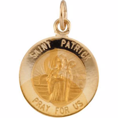 R16325:103940:P 14kt Yellow 12mm Round St.Patrick Medal