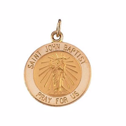 R16310:103949:P 14kt Yellow 12mm Round St. John the Baptist Medal