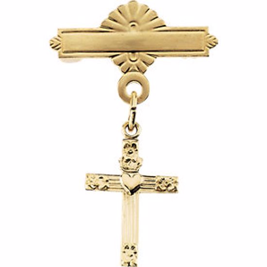 R16732:130723:P Cross Baptismal Brooch 