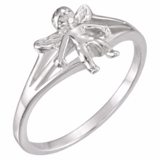 R16610:141167:P Sterling Silver Angel Chastity Ring Size 8