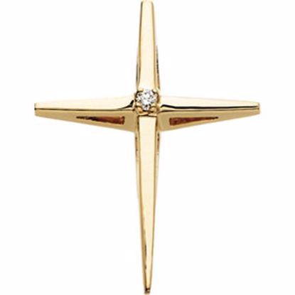 R41011D:141106:P 14kt Yellow .02 CTW Diamond Cross Pendant