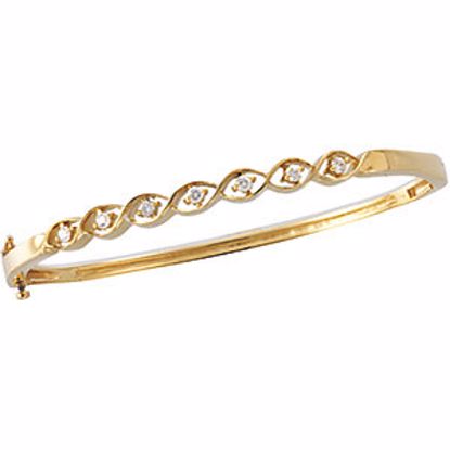 60889:209529:P 14kt Yellow 1/4 CTW Diamond Bangle Bracelet