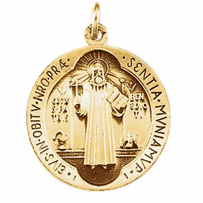 R41340:211135:P 14kt Yellow 18.5mm St. Benedict Medal