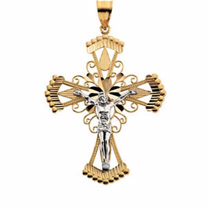 R41094:214096:P Two Tone Crucifix Pendant