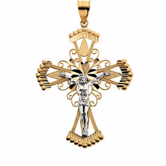 R41094:214096:P Two Tone Crucifix Pendant