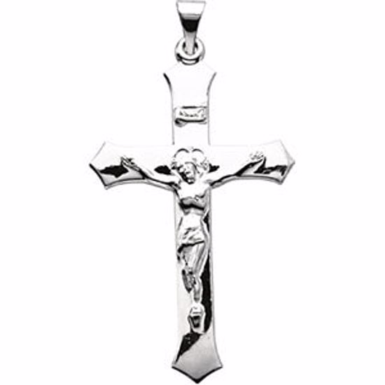 R41112:242850:P 14kt White Crucifix Pendant