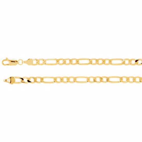 CH494:244884:P 14kt Yellow 5mm Solid Figaro 16" Chain