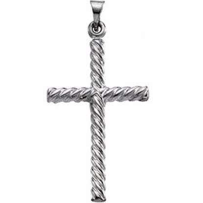 R41142:253452:P 14kt White 32x20mm Cross Pendant