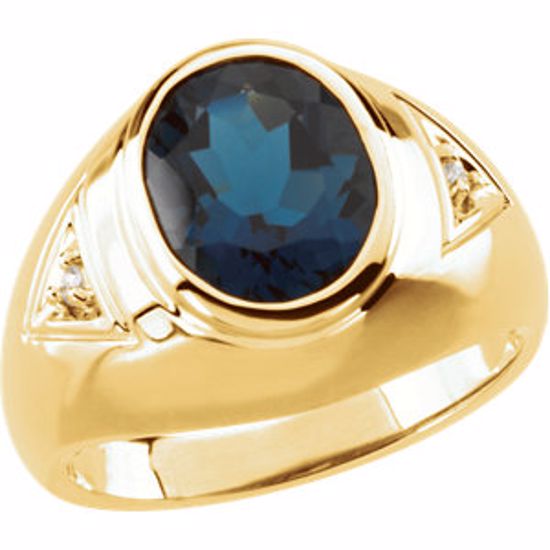 62162:255069:P Men's London Blue Topaz & Diamond Accented Ring