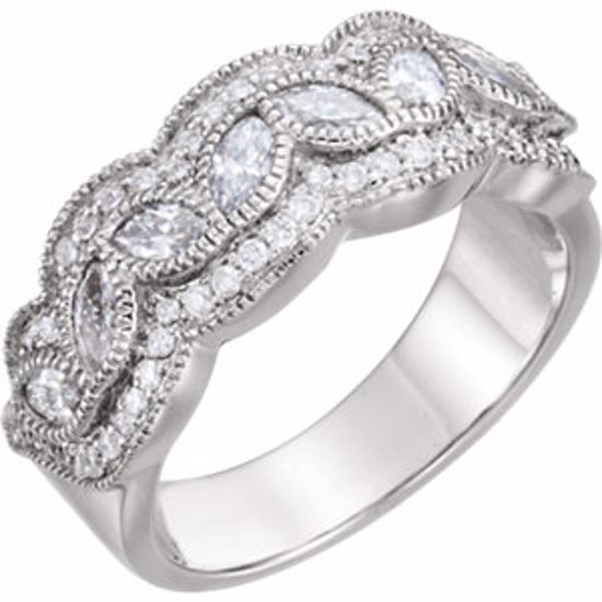 62950:290845:P 14kt White 1 CTW Diamond Anniversary Band