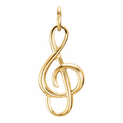 22842:287154:P 14kt Yellow Treble Clef Charm