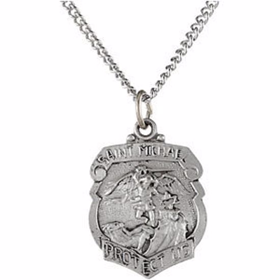 R5060:304680:P Sterling Silver 16.5x14.25mm St. Michael Medal