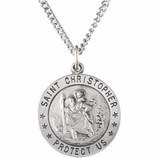 R5024:304559:P Sterling Silver 22mm St. Christopher Medal