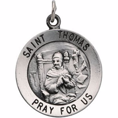 R16330:304340:P Sterling Silver 18.25mm Round St. Thomas Medal