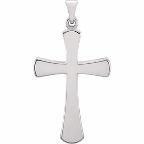 R41276:305429:P 14kt White 28.5x19mm Cross Pendant