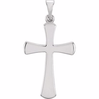 R41276:305426:P 14kt White 21x14mm Cross Pendant