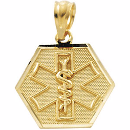 23108:295042:P 14kt Yellow Medical I.D. Pendant