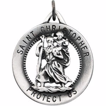 R16382:304532:P Sterling Silver 25.25mm St. Christopher Medal