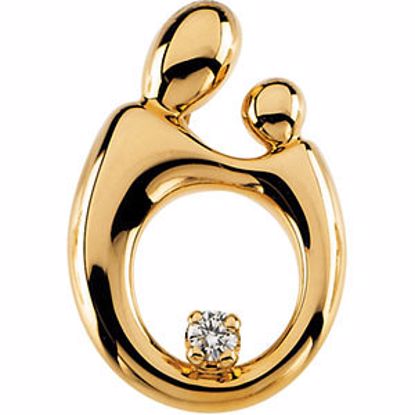 63908:100107:P 14kt Yellow Mother and Child® .05 CTW Diamond Pendant