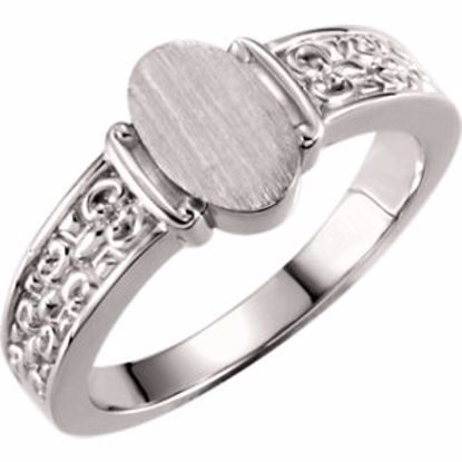 50491:100001:P 14kt White Ladies' Signet Ring