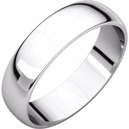 HRL7.5:161325:P 10kt White 5mm Light Half Round Band