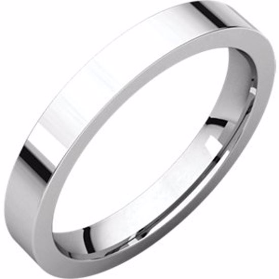 FIR6:224515:P 10kt White 3mm Flat Comfort Fit Band