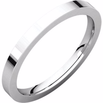 FIR5:224482:P 10kt White 2mm Flat Comfort Fit Band