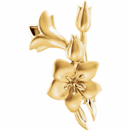 82164:100001:P 14kt Yellow Flower Design Brooch