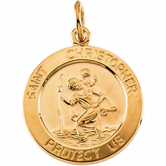 R41572:120604:P 14kt Yellow 15mm St. Christopher Medal