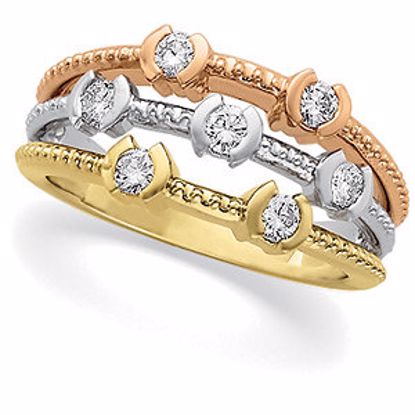 63875:60078:P 14kt Yellow, White & Rose 1/2 CTW Diamond Anniversary Band