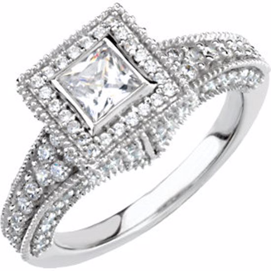 64067:60172:P 14kt White 1 1/5 CTW Diamond Engagement Ring