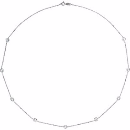 CH191:137782:P 14kt White Cubic Zirconia 18" Necklace