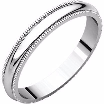 MG5:149827:P 10kt White 3mm Milgrain Band