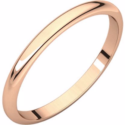 HR7:63635:P 10kt Rose 2mm Half Round Wedding Band