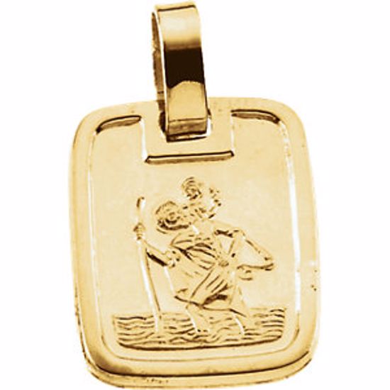 R41573:100000:P 14kt Yellow 13.1x11.2mm St. Christopher Medal